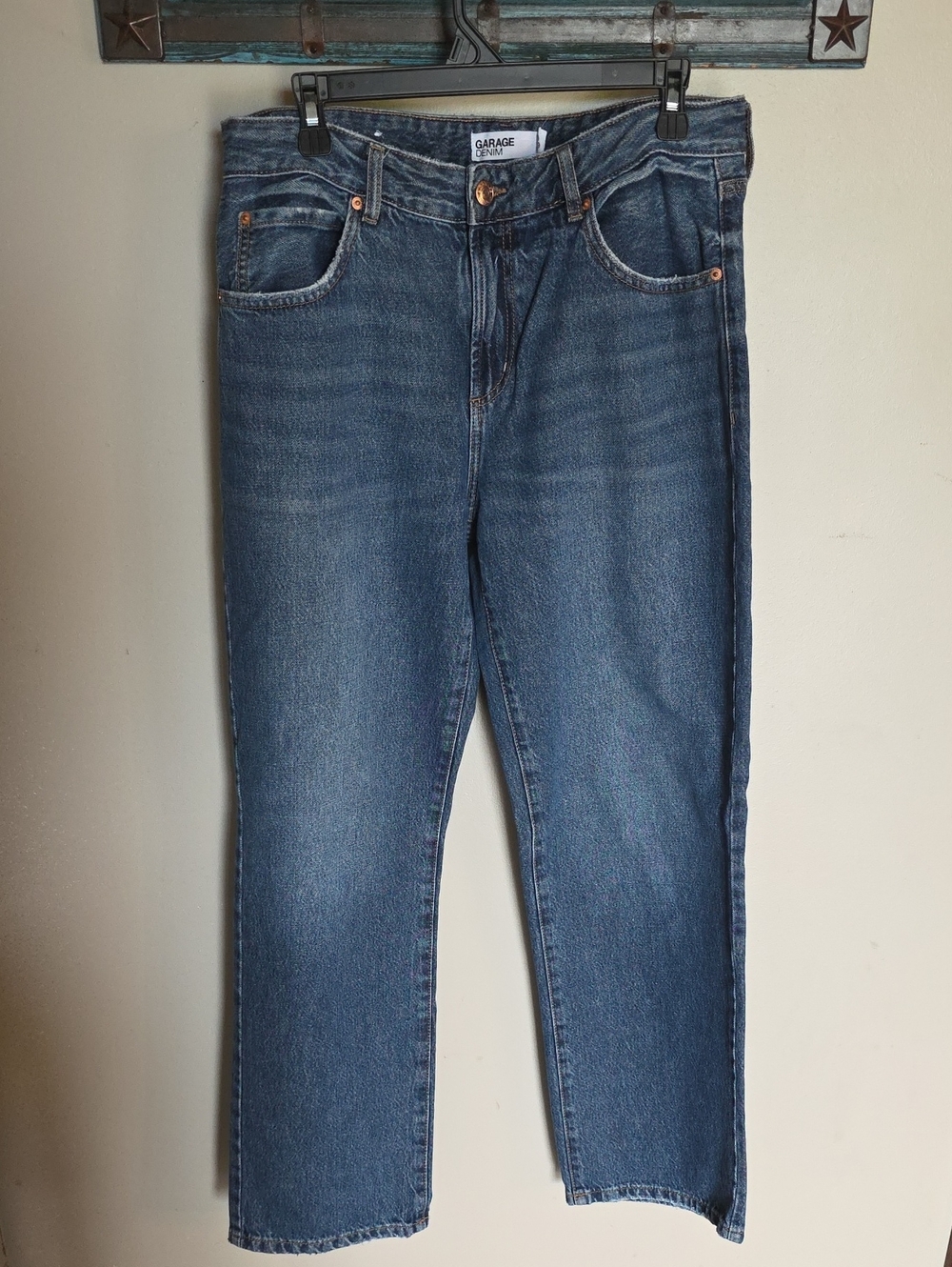Garage Denim Blue Straight-Leg Jeans Slouchy